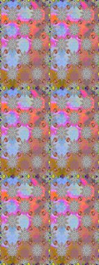 Raster illüstrasyonunda kusursuz çiçek deseni. Düz Çiçek Elementleri Tasarımı. Gri ve nötr renkte çiçekler. Renkli Bahar Teması Kusursuz Arkaplan.