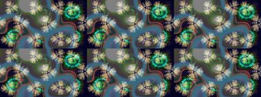 Çiçek desenli eskiz. Gömlek baskısı için çiçek boyası. Mavi renkte çiçekler.