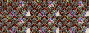 Gri renkli çiçekler. Raster düz çiçek çizim deseni. Tasarım hediye paketi, tebrik kartları, posterler ve afiş tasarımı.