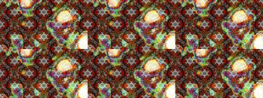 Sketch Colour Spring Theme eskiz kalıbı. Düz Çiçek Elementleri Tasarımı. Kahverengi renkli çiçekler. Sevimli çiçek raster deseni.