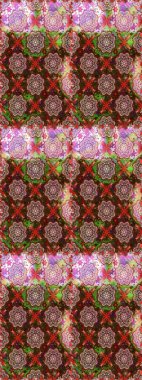 Soyut etnik raster kusursuz desen. Arkaplan dokusu, duvar kağıdı kahverengi ve nötr renklerde çiçek teması. Kabile sanatı boho baskısı, klasik çiçek arkaplanı.