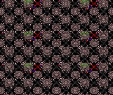 Raster illüstrasyonu. Güzel, parlak, pürüzsüz kumaş, tuval. Eski moda arka plan. Desen, çizim, çiçek sınırı. Çiçek çelengi. Kıvırcık, parlak örgü.