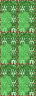 Raster deseni. Bahar çiçekli desen dallı, yeşil ve nötr renkler çiçekli siluet.