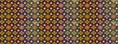 Vadinin çiçekleri kahverengi ve mor renklerde. Raster çiçek desenleri çiziyor..