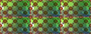 Yeşil ve kahverengi renkli vadi çiçekleri. Çiçeksiz desenlerin çizimi.