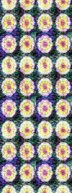 Raster. Raster illüstrasyonu. Tomurcukları çiçek olan sevimli bir çiçek deseni. Eski usul. Kumaş, tekstil, duvar kağıdı baskısı için. Taslak arkaplan.