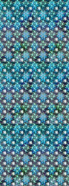 Mavi renkli çiçek desenli çizim. Suluboya tarzında mavi renkte çiçekler.