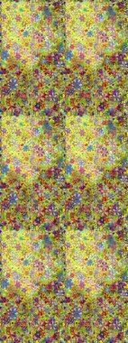 Sevimli çiçek raster deseni. Renkli Bahar Temalı Kusursuz Arkaplan. Düz Çiçek Elementleri Tasarımı. Sarı ve yeşil renkte çiçekler.