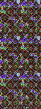 Raster illüstrasyonundaki çiçek desenli çizim. Kahverengi ve kırmızı renkte çiçekler.