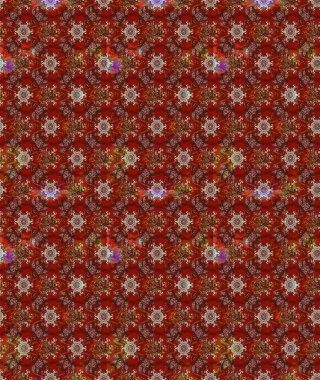 Kahverengi renkte çok kahverengi, zarif küçük çiçekler ve komik böcekler, raster desen, illüstrasyon.