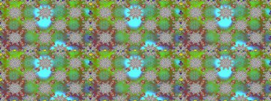 Raster illüstrasyonunda kusursuz çiçek deseni. Suluboya tarzında yeşil renkte çiçekler.