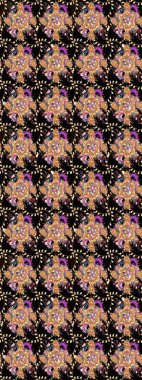 Küçük çiçekteki sevimli çiçek deseni. Güzel karalamalı çiçek desenli çizim. Raster illüstrasyonu. Güzel kumaş deseni.