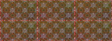 Çiçeksel elementlerle süslenmiş zarif raster dokusu. Küçük çiçekte hoş bir çiçek deseni var. Kahverengi renkler ve parlak çiçekler üzerinde soyut, pürüzsüz desen.