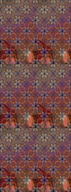 Raster illüstrasyonu. Tropik çiçek desenleri. Kahverengi renkte çiçekler.