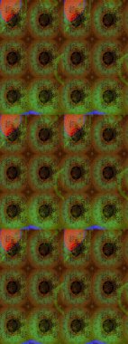 Raster illüstrasyonu. Çiçek desenli çizim. Asyalı tekstil renkleri.