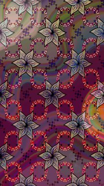 Kahverengi renkli çiçekler. Raster düz çiçek çizim deseni. Tasarım hediye paketi, tebrik kartları, posterler ve afiş tasarımı.