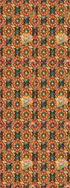 Raster oryantal süs. Turuncu renklerde altın desenli, altın elementli. Geleneksel klasik altın desen. Barok tarzında kusursuz bir doğulu süsü..