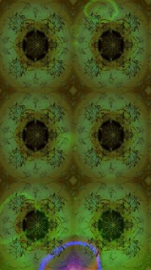 Çok renkli, zarif küçük çiçekler ve komik böcekler, raster desen, illüstrasyon.