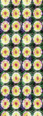 Arkaplan dokusu, duvar kağıdı, yeşil renkli çiçek teması. Soyut etnik raster çizim kalıbı. Kabile sanatı boho baskısı, klasik çiçek arkaplanı.