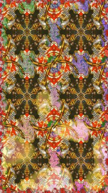 Raster oryantal süs. Kahverengi renklerde altın desenler ve altın elementler. Kusursuz altın desen.