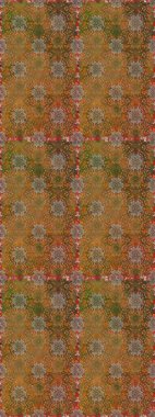 Modern çiçek arkaplanı. Halk tarzı. Moda baskıları için zarif bir şablon. Parlak renkli çiçekleri ve kahverengi ve bej renklerinde yaprakları olan şaşırtıcı, pürüzsüz çiçek deseni..