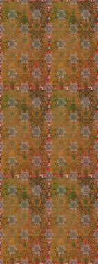 Modern çiçek arkaplanı. Halk tarzı. Moda baskıları için zarif bir şablon. Parlak renkli çiçekleri ve kahverengi ve bej renklerinde yaprakları olan şaşırtıcı, pürüzsüz çiçek deseni..