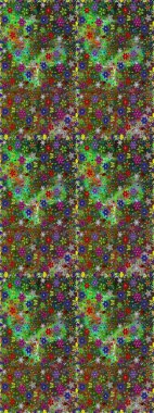 Çiçek desenleri yeşil ve kahverengi renklerde, el yapımı papatyalar, papatyalar. Tekrarlayan çiçek arkaplanı, zarif yeşil ve kahverengi çiçek duvar kağıdı.