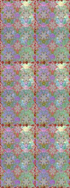 Düz Çiçek Elementleri Tasarımı. Kusursuz Chichi kumaş deseni. Raster illüstrasyonu. Çiçek deseni. Renkli Bahar Teması Kusursuz Arkaplan.