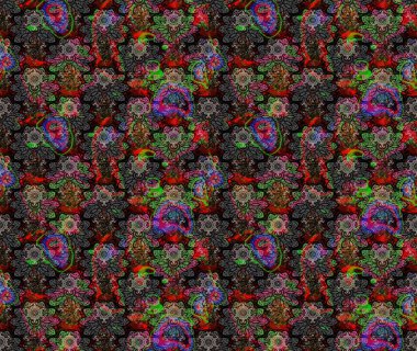 Renkli Yaz Temalı eskiz kalıbı. Düz Çiçek Elementleri Tasarımı. Siyah renkli çiçekler. Raster illüstrasyonunda çiçek deseni çizimi.