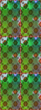 Ağaç dallı bahar çiçekleri ile desen, yeşil ve kahverengi renkler ile çiçek silueti. Raster deseni.