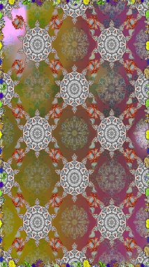 Vadinin çiçekleri kahverengi renklerde. Raster dikişsiz çiçek deseni.