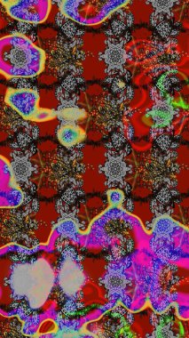 Renkli Bahar Teması eskiz kalıbı. Güzel kumaş deseni. Düz Çiçek Elementleri Tasarımı. Raster illüstrasyonunda çiçek deseni çizimi.