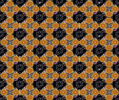 Renkli Yaz Temalı eskiz kalıbı. Sevimli çiçek raster deseni. Düz Çiçek Elementleri Tasarımı. Modaya uygun kumaş deseni.