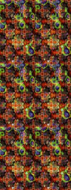 Renkli Bahar Teması eskiz kalıbı. Kahverengi ve siyah renkli çiçekler. Düz Çiçek Elementleri Tasarımı. Sevimli çiçek raster deseni.