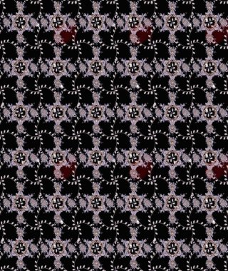 Nazik, yaz çiçekleri siyah renklerde. Küçük çiçekteki sevimli çiçek deseni. Raster illüstrasyonu. Raster deseni.