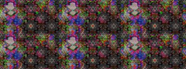 Siyah renkli çiçekler. Renkli Bahar Teması eskiz kalıbı. Düz Çiçek Elementleri Tasarımı. Sevimli çiçek raster deseni.