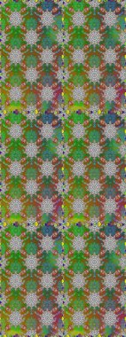 Yeşil ve kahverengi renkli çiçeklerle kusursuz çiçek deseni. Suluboya tarzında yeşil ve kahverengi renkte çiçekler.