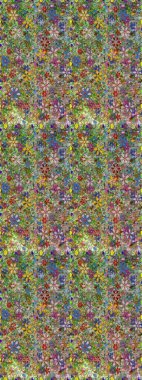 Düz Çiçek Elementleri Tasarımı. Raster Illustrasyon 'da moda olmayan çiçek deseni. Güzel kumaş deseni. Renkli Yaz Temalı Kusursuz Arkaplan.