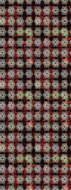 Siyah renkli çiçekler. Raster illüstrasyonunda çiçek deseni çizimi.