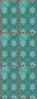 Raster Güzel kumaş deseni. Raster suluboya deseni, narin çiçekler, mavi ve yeşil çiçekler, tebrik kartı şablonu..