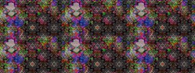 Siyah renkli çiçekler. Renkli Bahar Teması eskiz kalıbı. Düz Çiçek Elementleri Tasarımı. Sevimli çiçek raster deseni.