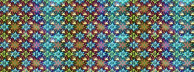 Raster illüstrasyonu. Mavi renklerde. Çiçekli güzel suluboya desen.