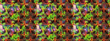 Çiçekli güzel suluboya desen. Yeşil renklerde. Raster illüstrasyonu.