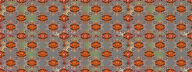 Tribal art boho print, vintage flower background. Abstract ethnic raster seamless pattern. Background texture, wallpaper, floral theme in gray and brown colors.