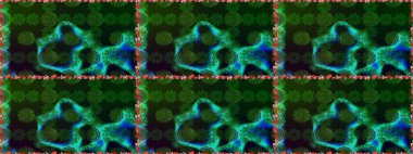 Renkli Bahar Temalı Kusursuz Arkaplan. Yeşil ve gri renkli şirin çiçek desenleri. Raster Modaya uygun kumaş deseni. Düz Çiçek Elementleri Tasarımı.