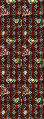 Halk tarzı. Moda baskıları için zarif bir şablon. Modern çiçek arkaplanı. Rengarenk çiçekleri ve yaprakları olan muhteşem bir çiçek deseni..