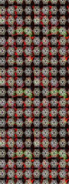 Siyah renkli çiçekler. Raster illüstrasyonunda çiçek deseni çizimi.