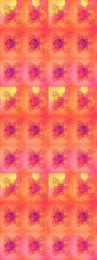 Raster suluboya çiçek deseni, narin çiçekler, turuncu çiçekler, tebrik kartı şablonu. Raster Güzel kumaş deseni.