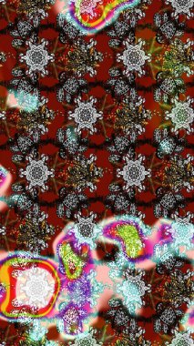 Raster illüstrasyonundaki çiçek desenli çizim. Güzel kumaş deseni. Renkli Bahar Teması eskiz kalıbı. Düz Çiçek Elementleri Tasarımı.