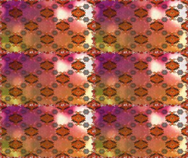 Düz Çiçek Elementleri Tasarımı. Renkli Yaz Temalı Kusursuz Arkaplan. Kahverengi ve turuncu renkli çiçekler. Sevimli çiçek raster deseni.